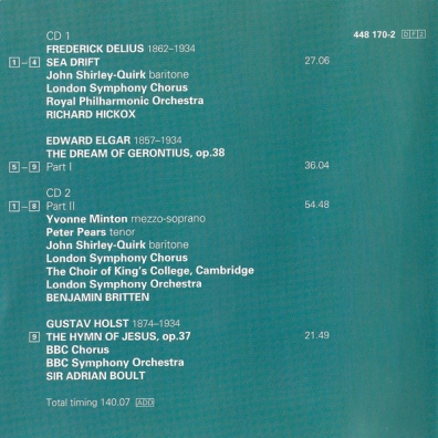 Elgar: The Dream of Gerontius/Delius: Sea Drift/Ho Benjamin Britten (Бенджамин Бриттен): Elgar: The Dream of Gerontius/Delius: Sea Drift/Ho