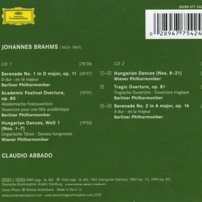 Claudio Abbado (Клаудио Аббадо): Brahms: 21 Hungarian Dances, Serenades