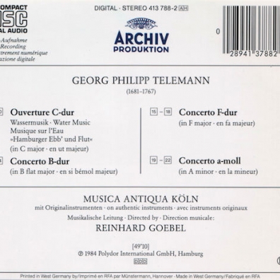 Reinhard Goebel (Рейнхард Гёбель): Telemann: Water Music / 3 Concertos