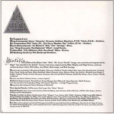 Hysteria Def Leppard (Деф Лепард): Hysteria