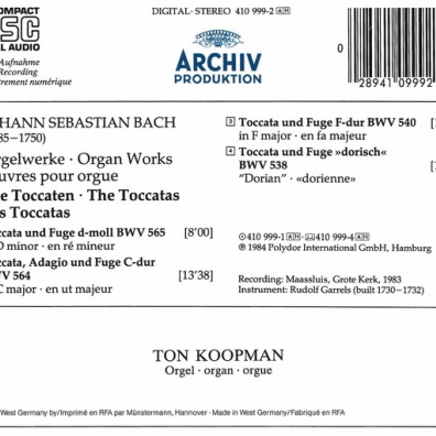 Ton Koopman (Тон Копман): Bach, J.S.: Toccata & Fugues