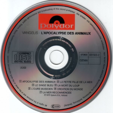 L'Apocalypse Des Animaux Vangelis (Вангелис): L'Apocalypse Des Animaux