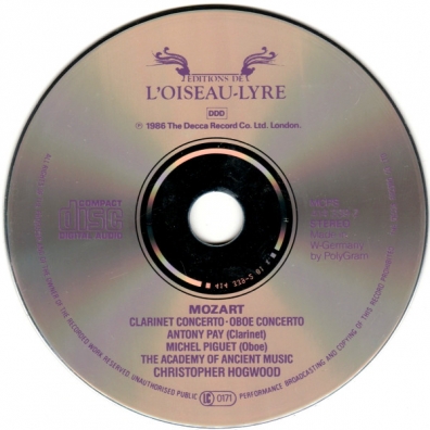 Mozart: Clarinet Concerto / Oboe Concerto Christopher Hogwood (Кристофер Хогвуд): Mozart: Clarinet Concerto / Oboe Concerto