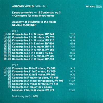Vivaldi: L'Estro Armonico Neville Marriner (Невилл Марринер): Vivaldi: L'Estro Armonico
