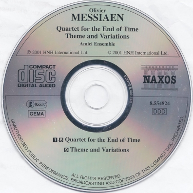 Quartet For The End Olivier Messiaen (Оливье Мессиан): Quartet For The End