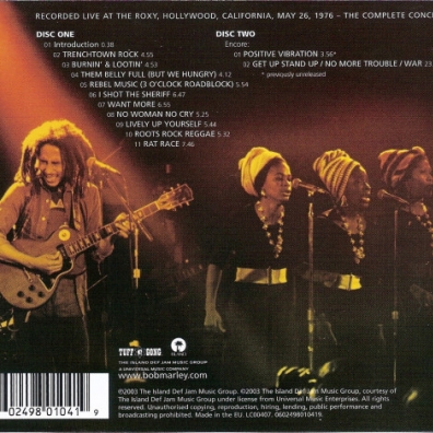 Bob Marley (Боб Марли): Live At The Roxy - The Complete Concert