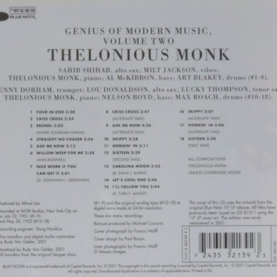 Thelonious Monk (Телониус Монк): Genius Of Modern Music Vol 2