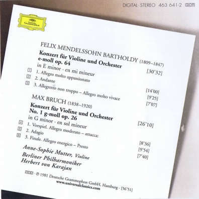 Anne-Sophie Mutter (Анне-Софи Муттер): Mendelssohn / Bruch: Violin Concertos