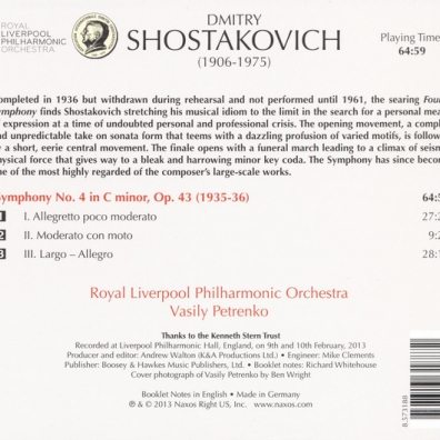 Symphony 4 Dmitri Shostakovich (Дмитрий Дмитриевич Шостакович): Symphony 4