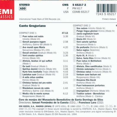 Canto Gregoriano Vol.1 The Benedictine Monks Of Santo Domingo De Silos: Canto Gregoriano Vol.1