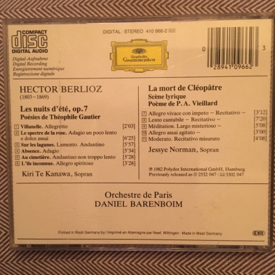 Daniel Barenboim (Даниэль Баренбойм): Berlioz: Les Nuits D'ete; Cleopatre