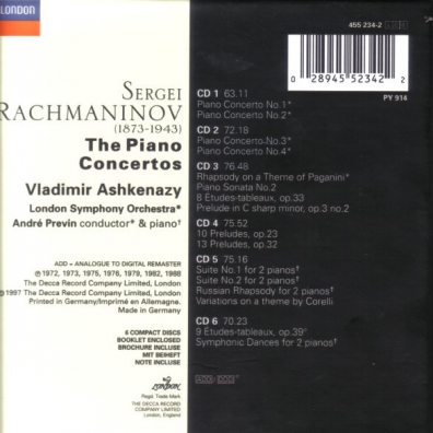 Rachmaninov: Piano Concertos Владимир Ашкенази: Rachmaninov: Piano Concertos