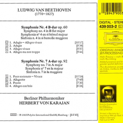 Herbert von Karajan (Герберт фон Караян): Beethoven: Symph.4,7