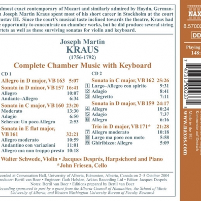 Joseph Martin Kraus (Йозеф Мартин Краус): Chamber Music With Keybo