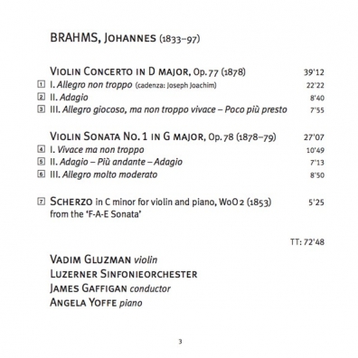 Johannes Brahms (Иоганнес Брамс): Brahms – Violin Concerto, Op.77. Violin Sonata No.?1 , Op.78.