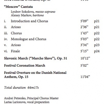 Pyotr Ilyich Tchaikovsky (Пётр Ильич Чайковский): 1812 Overture, Moscow Cantata, Marche Slave, Op. 31 Etc.