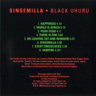 Black Uhuru (Блэк Ухуру): Sinsemilla