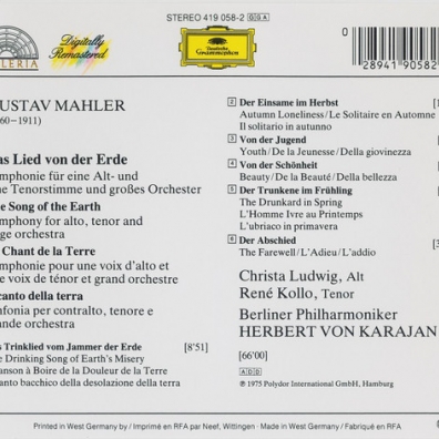 Herbert von Karajan (Герберт фон Караян): Mahler: The Song Of The Earth