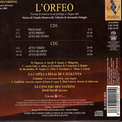 La Capella Reial De Catalunya (Королевская Капелла Каталонии): Monteverdi: L?Orfeo