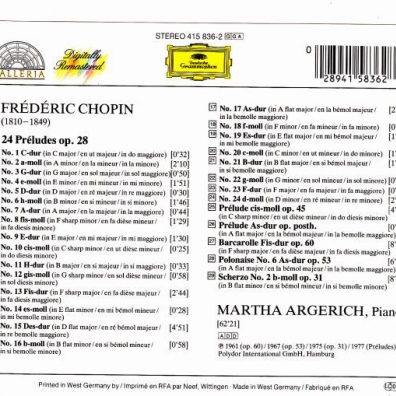 Martha Argerich (Марта Аргерих): Chopin: 24 Preludes