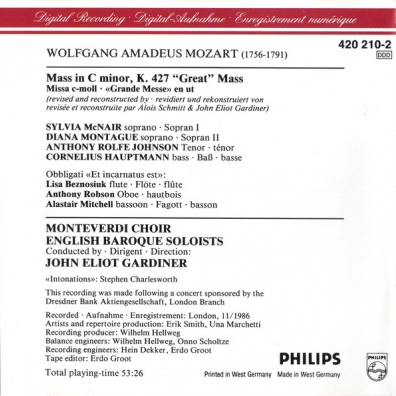 John Eliot Gardiner (Джон Элиот Гардинер): Mozart: Great Mass in C minor