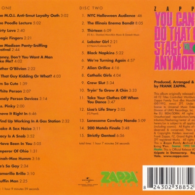 Frank Zappa (Фрэнк Заппа): You Can't Do That On Stage Anymore, Vol.6