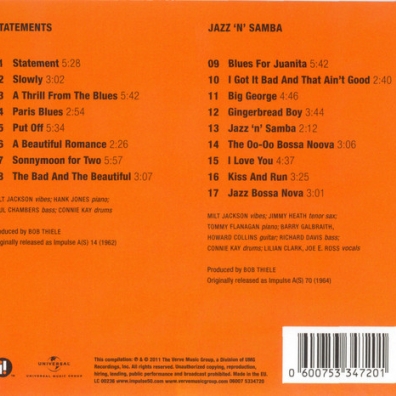 Statements/ Jazz ‘n’ Samba Milt Jackson (Милт Джексон): Statements/ Jazz ‘n’ Samba