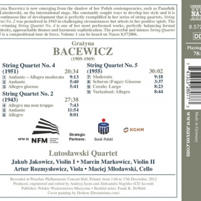 String Quartets • 2: Nos. 2, 4 And 5 Grazyna Bacewicz (Гражина Бацевич): String Quartets • 2: Nos. 2, 4 And 5