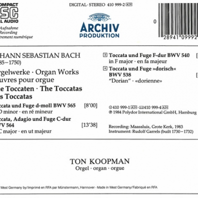 Ton Koopman (Тон Копман): Bach, J.S.: Toccata & Fugues