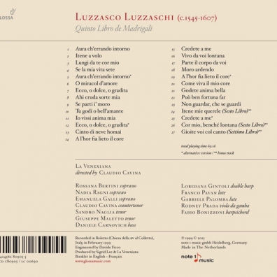 Luzzasco Luzzaschi (Луццаско Луццаски): Quinto Libro Di Madrigali
