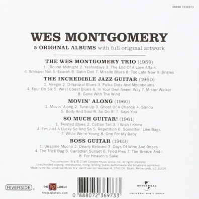 Wes Montgomery (Уэс Монтгомери): 5 Original Albums: Concord