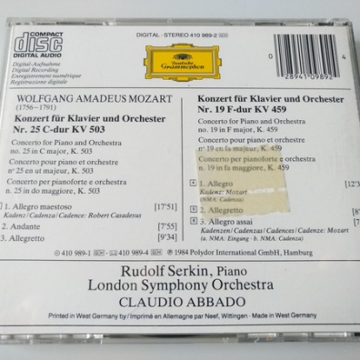 Claudio Abbado (Клаудио Аббадо): Mozart: Piano Concertos Nos.25 & 19