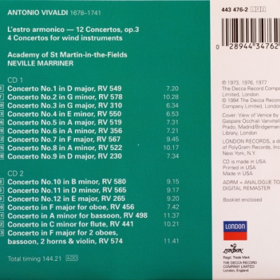 Vivaldi: L'Estro Armonico Neville Marriner (Невилл Марринер): Vivaldi: L'Estro Armonico