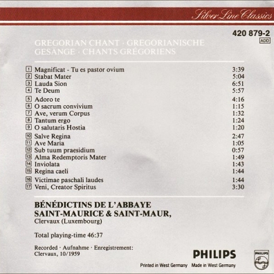 Gregorian Chant Benedictine Monks Of St. Martin: Gregorian Chant