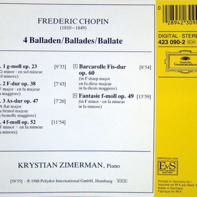 Krystian Zimerman (Кристиан Цимерман): Chopin:Ballads