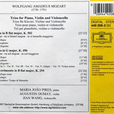 Maria Joao Pires (Мария Жуан Пиреш): Mozart: Trio In B Flat K.502