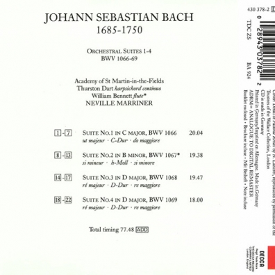 Bach: Suites 1-4 Neville Marriner (Невилл Марринер): Bach: Suites 1-4
