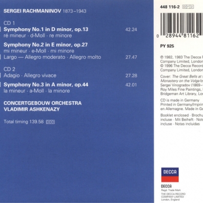 Vladimir Ashkenazy (Владимир Ашкенази): Rachmaninoff: Symphonies Nos.1-3
