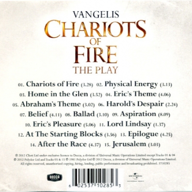 Vangelis (Вангелис): Chariots Of Fire-Music From The Stage Show