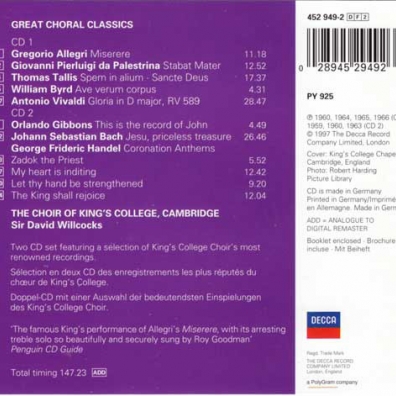 Great Choral Classics from King's The Cambridge Choir of King's College: Great Choral Classics from King's