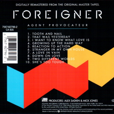 Foreigner (Форейне): Agent Provocateur/Remaster