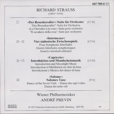Andre Previn (Андре Превин): Strauss, R.: Rosenkavalier Suite/ Intermezzo/ Salome