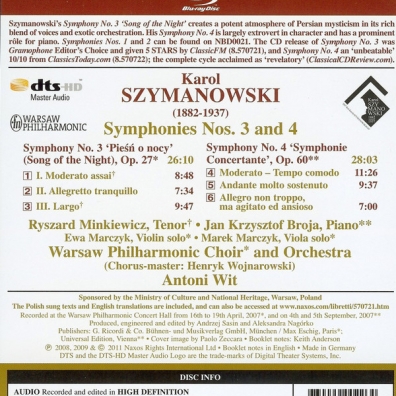 Antoni Wit (Антони Вит): Symphonies 3+4