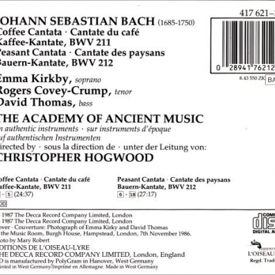 Christopher Hogwood (Кристофер Хогвуд): Bach: Coffee Cantata; Peasant Cantata