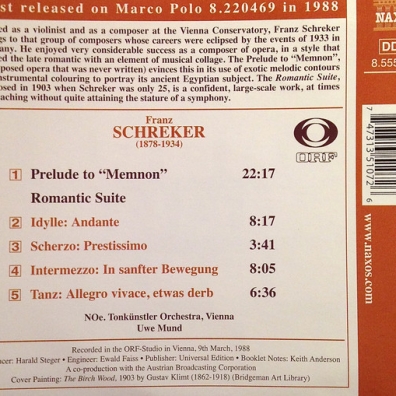 Franz Schreker (Франц Шрекер): Romantic Suite