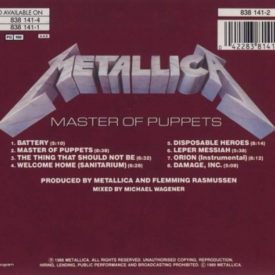 Metallica (Металлика): Master Of Puppets