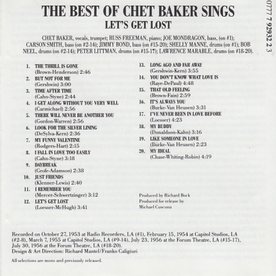 The Best Of Chet Baker Sings Chet Baker (Чет Бейкер): The Best Of Chet Baker Sings