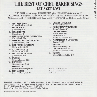 Chet Baker (Чет Бейкер): The Best Of Chet Baker Sings