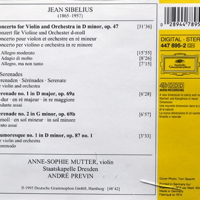 Anne Sophie Mutter (Анне-Софи Муттер): Sibelius: Violin Conc.D-Moll, Serenaden