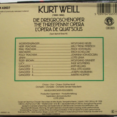 Kurt Weill (Курт Вайль): Die Dreigroschenoper